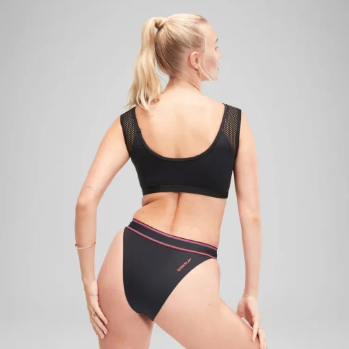 Flu3nte Solid Crop Mesh Top