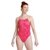 Printed Double Lace Back One Piece