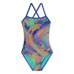 Printed Double X Back One Piece