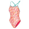 Printed Double X Back One Piece