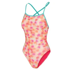 Printed Double X Back One Piece