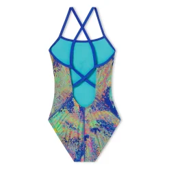 Printed Double X Back One Piece