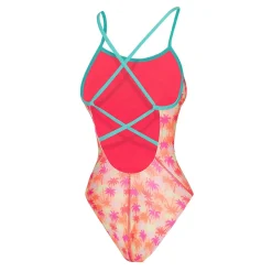 Printed Double X Back One Piece