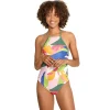 Printed High Neck One Piece