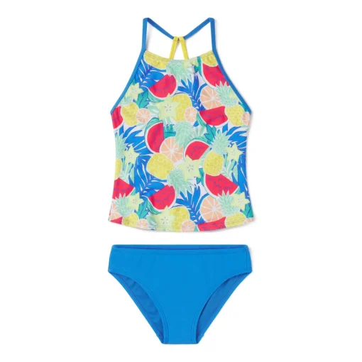 Printed High Neck Tankini Set