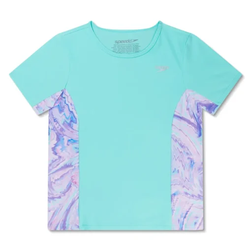 Short Sleeve Printed Splice Rashguard