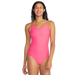 Solid Dbl Cross Back One Piece