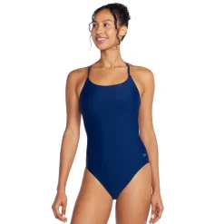 Solid Double Cross Back One Piece