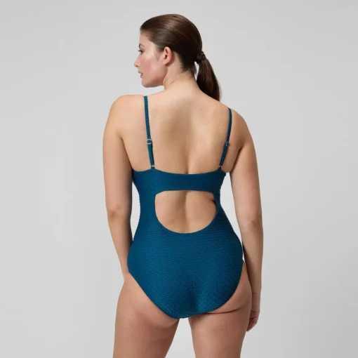 Texture Adjustable Thin Strap One Piece