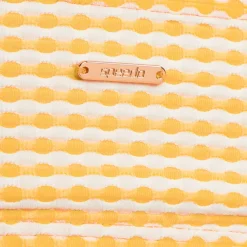 Textured Stripe Tie Front Bandeau Top