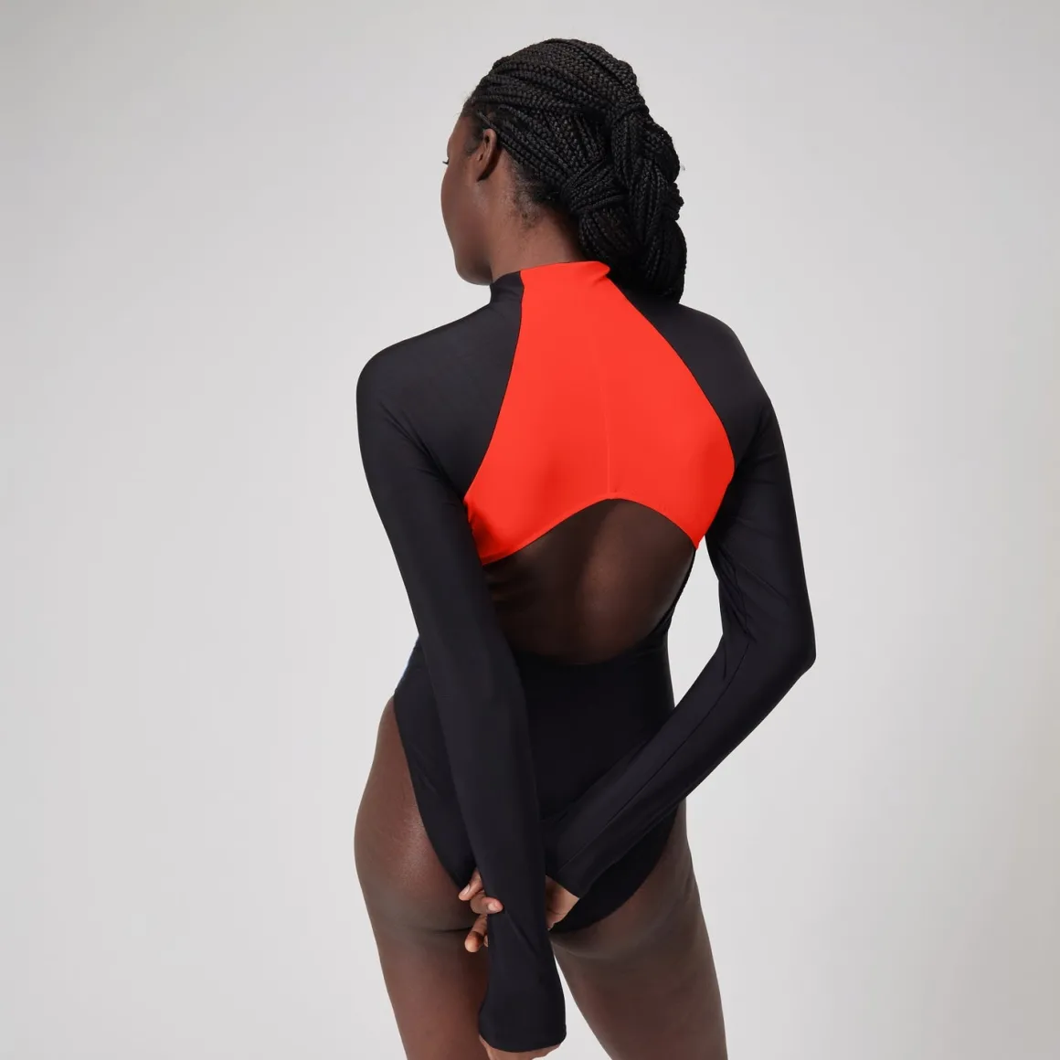 Women's Colourblock Long Sleeve Zip Swimsuit