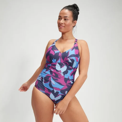Women's Shaping Printed V Neck One Piece