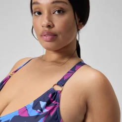 Women's Shaping Printed V Neck One Piece (+)